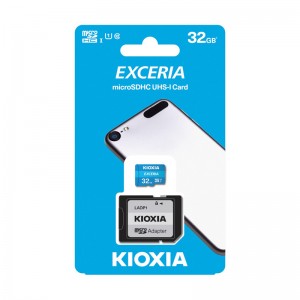Cartão Memória Kioxia Exceria C10 UHS-I U1 microSDHC 32GB + Adaptador SD